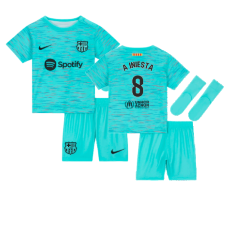 2023-2024 Barcelona Infants Baby Third Kit (A Iniesta 8)