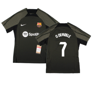 2023-2024 Barcelona Strike Dri-Fit Training Shirt (Sequoia) - Kids (O Dembele 7)