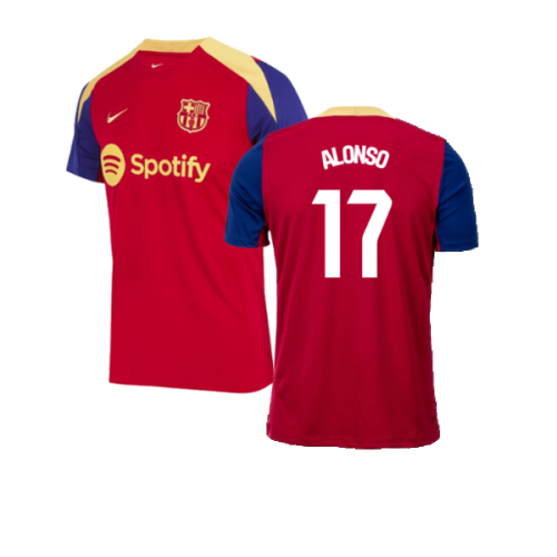 2023-2024 Barcelona Strike Training Shirt (Red) (Alonso 17)