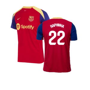 2023-2024 Barcelona Strike Training Shirt (Red) (Raphinha 22) 2023-2024 Barcelona Strike Training Shirt (Red) (Raphinha 22)