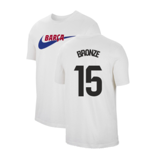 2023-2024 Barcelona Swoosh Club Tee (White) (Bronze 15)