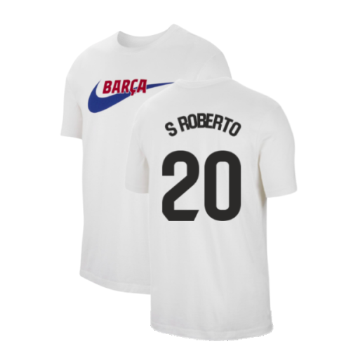 2023-2024 Barcelona Swoosh Club Tee (White) (S Roberto 20)