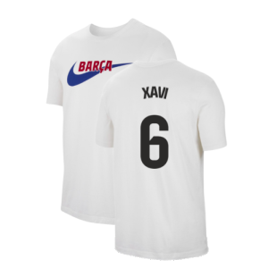 2023-2024 Barcelona Swoosh Club Tee (White) (Xavi 6)