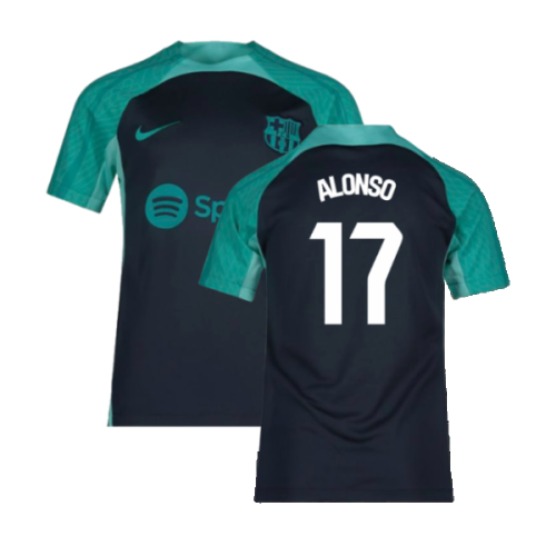 2023-2024 Barcelona Training Shirt (Thunder) - Kids (Alonso 17)