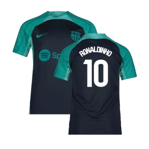 2023-2024 Barcelona Training Shirt (Thunder) - Kids (Ronaldinho 10)