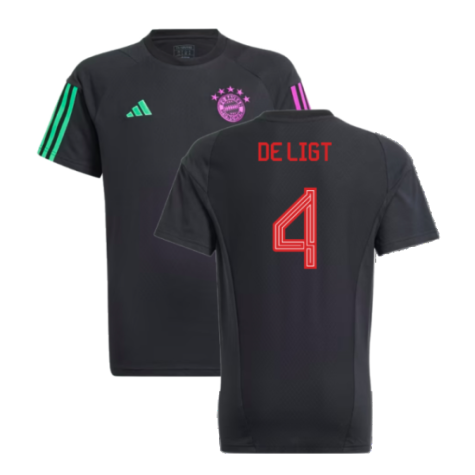 2023-2024 Bayern Munich Core Tee (Black) - Kids (De Ligt 4)