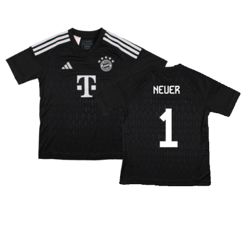 2023-2024 Bayern Munich Goalkeeper Shirt (Black) - Kids (NEUER 1)