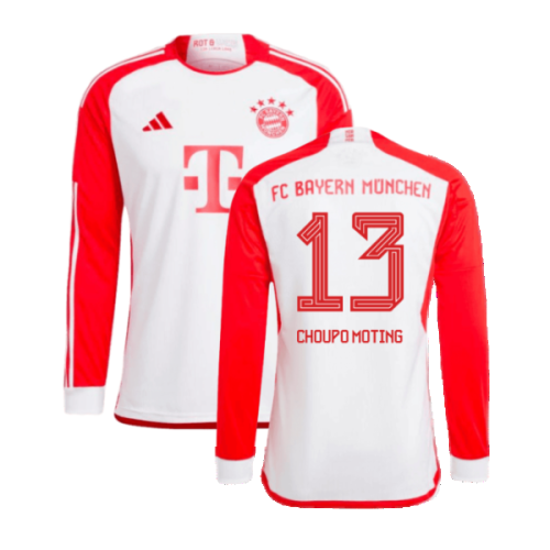 2023-2024 Bayern Munich Long Sleeve Home Shirt (Choupo Moting 13)