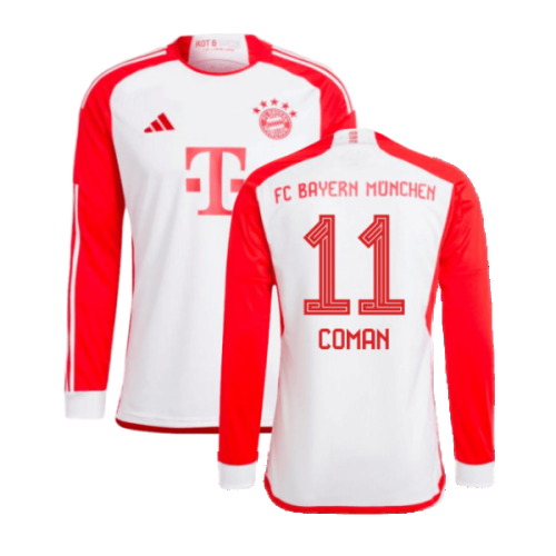 2023-2024 Bayern Munich Long Sleeve Home Shirt (Coman 11)