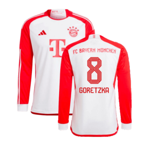 2023-2024 Bayern Munich Long Sleeve Home Shirt (Goretzka 8)