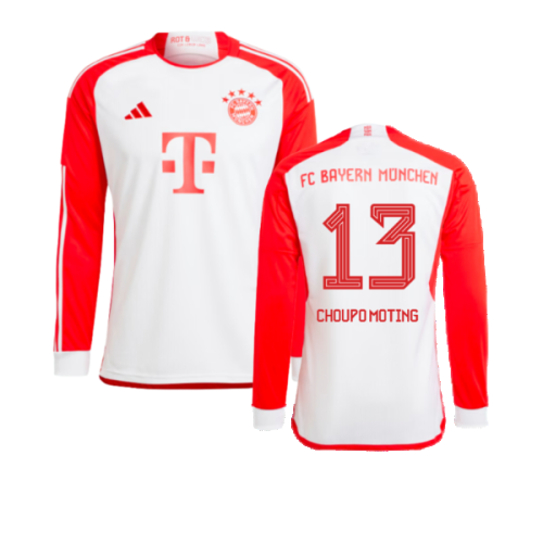 2023-2024 Bayern Munich Long Sleeve Home Shirt (Kids) (Choupo Moting 13)