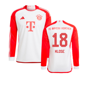 2023-2024 Bayern Munich Long Sleeve Home Shirt (Kids) (Klose 18)