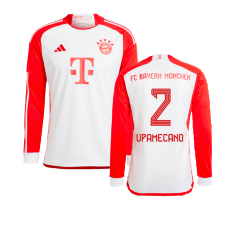 2023-2024 Bayern Munich Long Sleeve Home Shirt (Kids) (Upamecano 2)