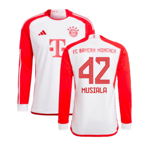 2023-2024 Bayern Munich Long Sleeve Home Shirt (Musiala 42)