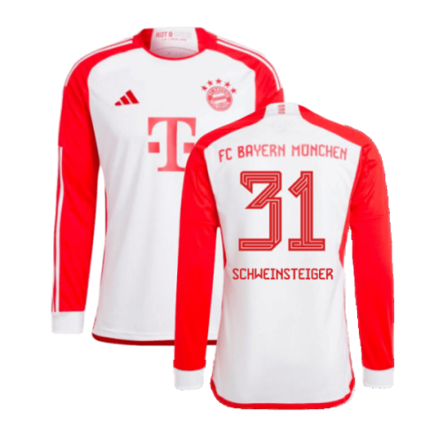 2023-2024 Bayern Munich Long Sleeve Home Shirt (Schweinsteiger 31)