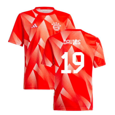 2023-2024 Bayern Munich Pre-Match Shirt (Red) - Kids (Davies 19)