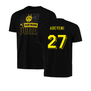 2023-2024 Borussia Dortmund FtblCore AOP Tee (Black) (Adeyemi 27)