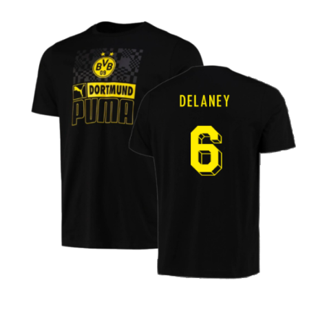 2023-2024 Borussia Dortmund FtblCore AOP Tee (Black) (Delaney 6)