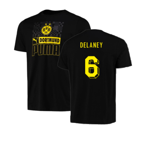 2023-2024 Borussia Dortmund FtblCore AOP Tee (Black) (Delaney 6)