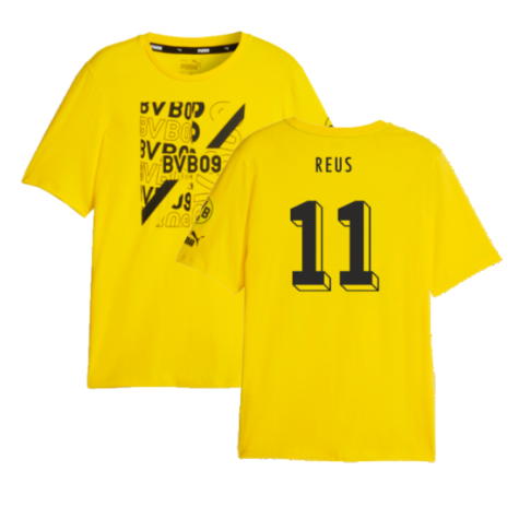 2023-2024 Borussia Dortmund FtblCore Graphic Tee (Yellow) (Reus 11)