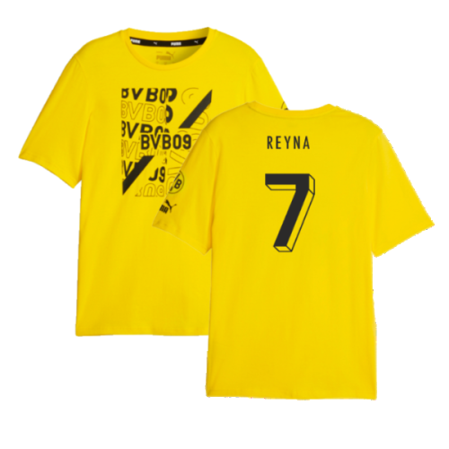 2023-2024 Borussia Dortmund FtblCore Graphic Tee (Yellow) (Reyna 7)