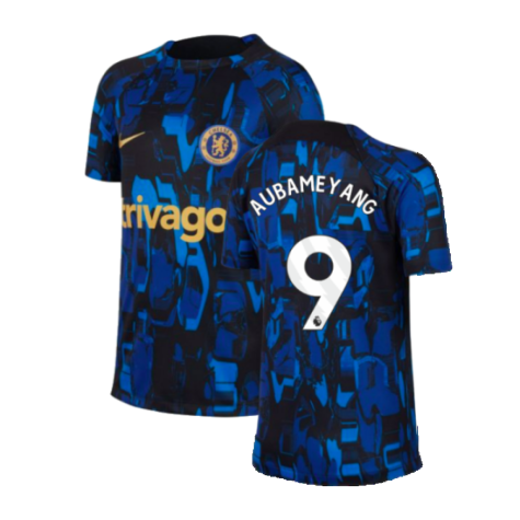 2023-2024 Chelsea Academy Pro Tee (Blue) - Kids (AUBAMEYANG 9)