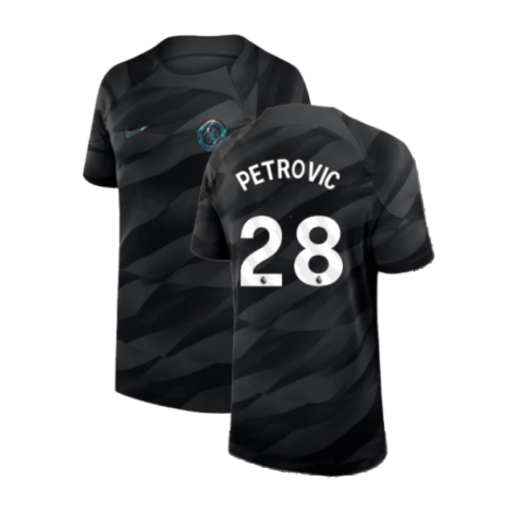 2023-2024 Chelsea Home Goalkeeper Shirt (Black) - Kids (Petrovic 28)