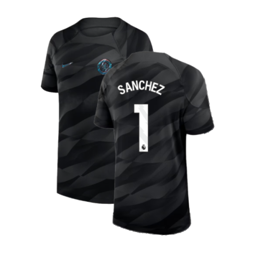 2023-2024 Chelsea Home Goalkeeper Shirt (Black) - Kids (Sanchez 1)