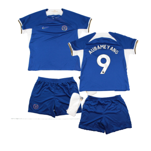 2023-2024 Chelsea Home Little Boys Mini Kit (AUBAMEYANG 9)