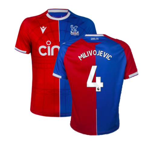 2023-2024 Crystal Palace Home Shirt (Kids) (MILIVOJEVIC 4)