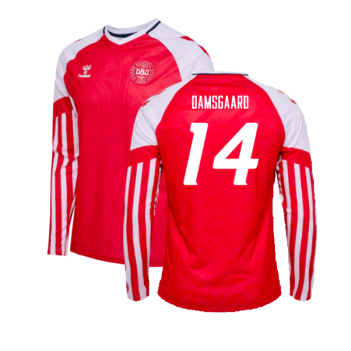 2023-2024 Denmark Long Sleeve Home Shirt (Damsgaard 14)