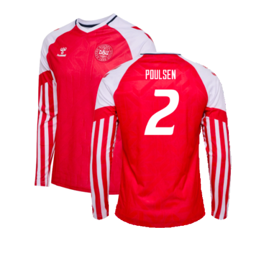 2023-2024 Denmark Long Sleeve Home Shirt (POULSEN 2)