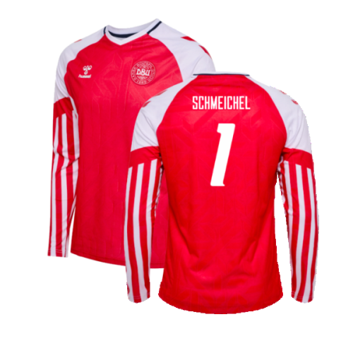 2023-2024 Denmark Long Sleeve Home Shirt (SCHMEICHEL 1)