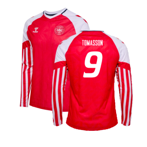 2023-2024 Denmark Long Sleeve Home Shirt (TOMASSON 9)