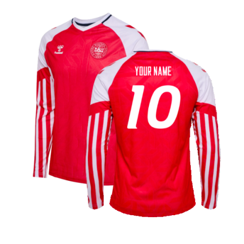 2023-2024 Denmark Long Sleeve Home Shirt (Your Name)