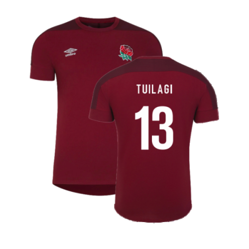 2023-2024 England Rugby Presentation T-Shirt (Tibetan Red) (Tuilagi 13)