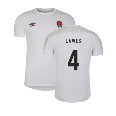 2023-2024 England Rugby Presentation Tee (White) (Lawes 4)