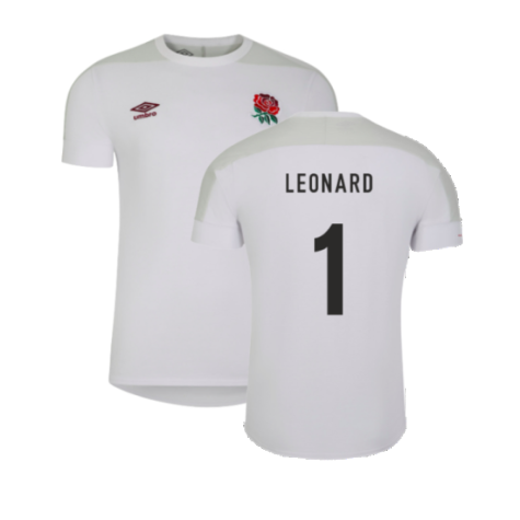 2023-2024 England Rugby Presentation Tee (White) (Leonard 1)