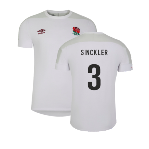 2023-2024 England Rugby Presentation Tee (White) (Sinckler 3)