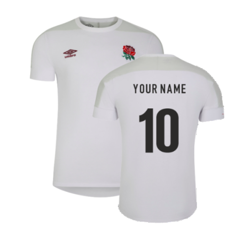 2023-2024 England Rugby Presentation Tee (White) (Your Name)