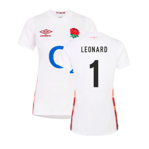 2023-2024 England Rugby Red Roses Rugby Jersey (Ladies) (Leonard 1)