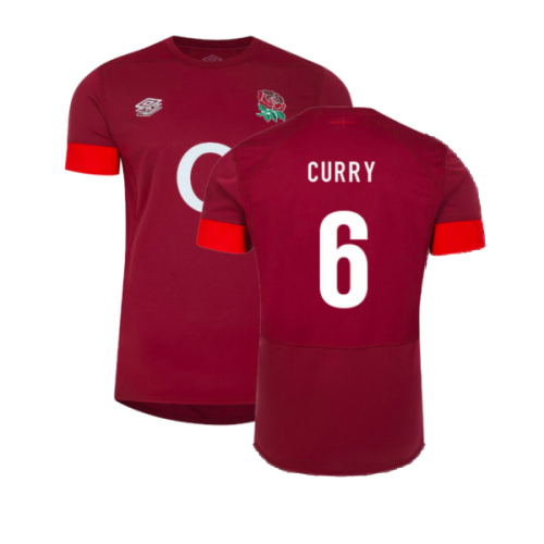 2023-2024 England Rugby Relaxed Training Shirt (Tibetan Red) (Curry 6)