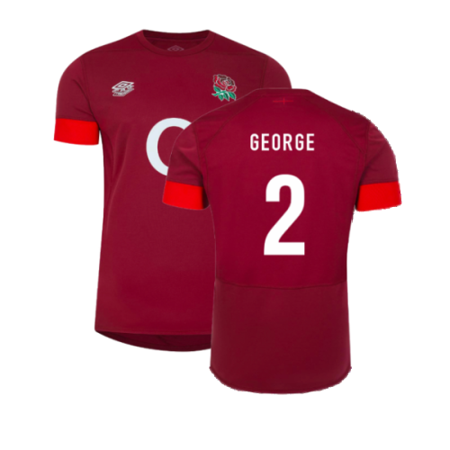 2023-2024 England Rugby Relaxed Training Shirt (Tibetan Red) (George 2)