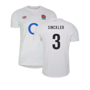 2023-2024 England Rugby Warm Up Jersey (Brilliant White) (Sinckler 3)