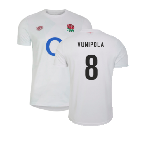 2023-2024 England Rugby Warm Up Jersey (Brilliant White) (Vunipola 8)