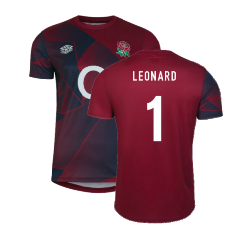 2023-2024 England Rugby Warm Up Jersey (Navy Blazer) (Leonard 1)