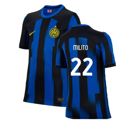 2023-2024 Inter Milan Home Shirt (Kids) (Milito 22)