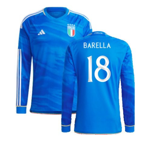 2023-2024 Italy Home Long Sleeve Shirt (BARELLA 18)