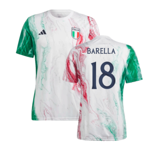 2023-2024 Italy Pre-Match Jersey (Green) (BARELLA 18)