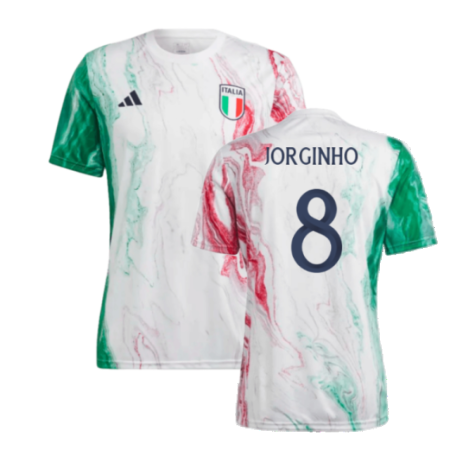 2023-2024 Italy Pre-Match Jersey (Green) (JORGINHO 8)